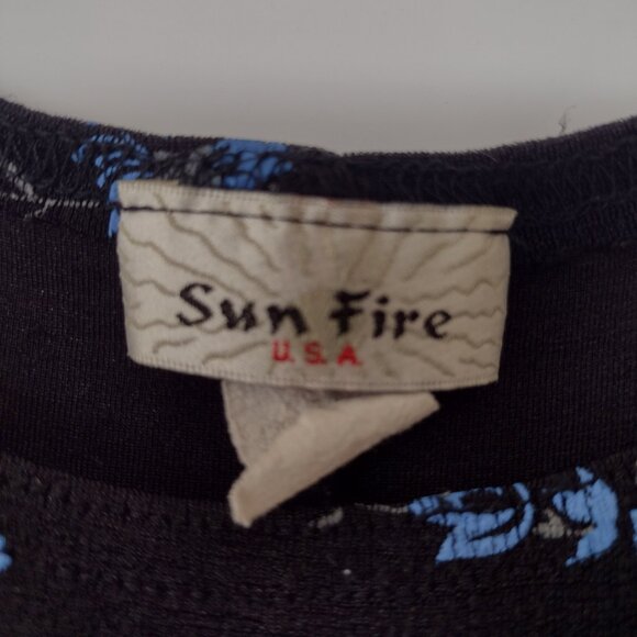 Vintage 90s Navy Blue Floral Maxi Shift - Picture 4 of 4